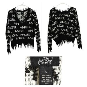 Just Polly Black and White Women's Sweater